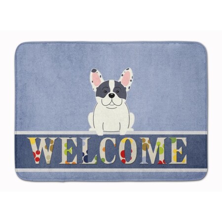 Carolines Treasures French Bulldog Piebald Welcome Machine Washable Memory Foam Mat BB5592RUG